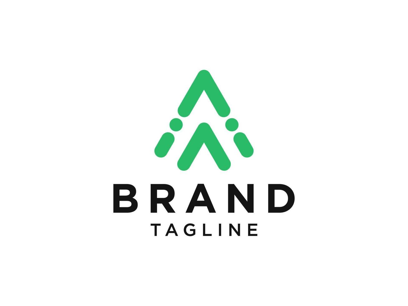 lettre initiale un logo. forme moderne verte isolée sur fond blanc. utilisable pour les logos d'entreprise et de marque. élément de modèle de conception de logo vectoriel plat.