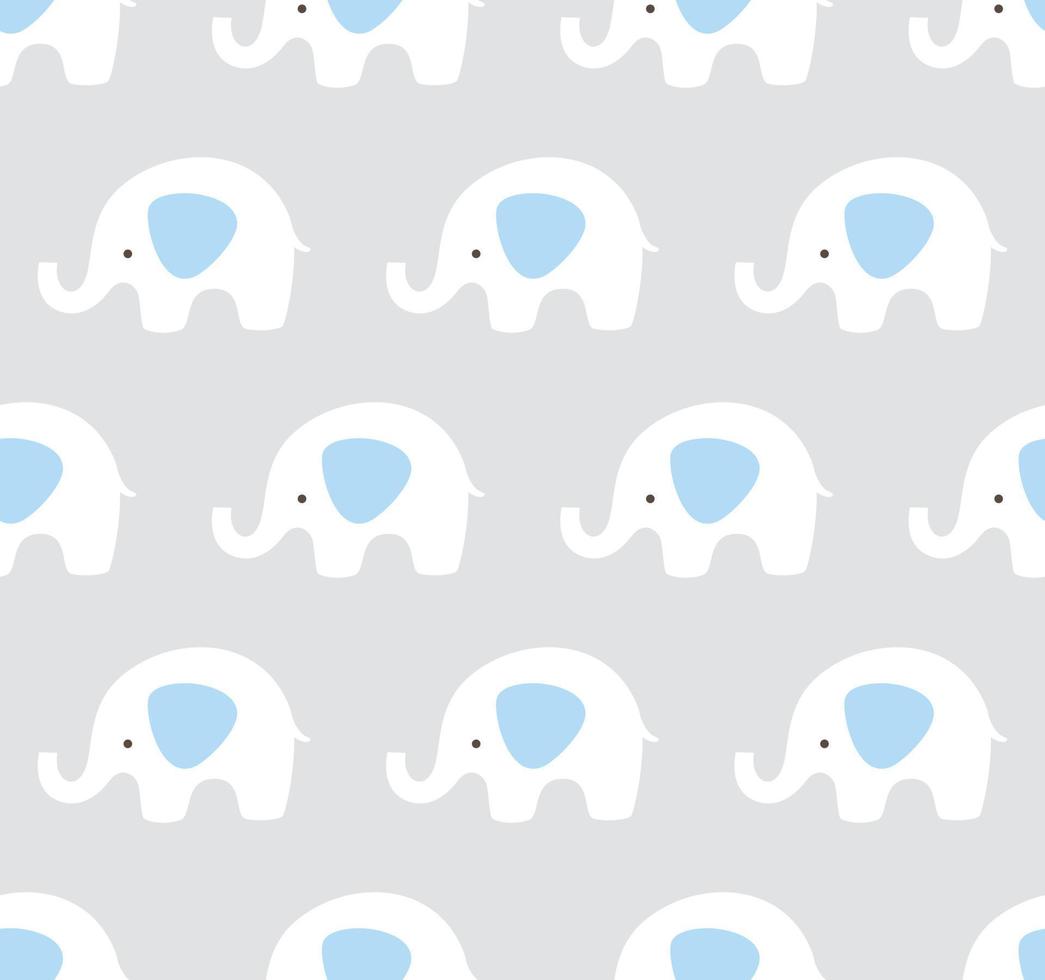 motif d'éléphants de vecteur. arrière-plan harmonieux d'éléphant mignon. motif bleu, gris et blanc. vecteur