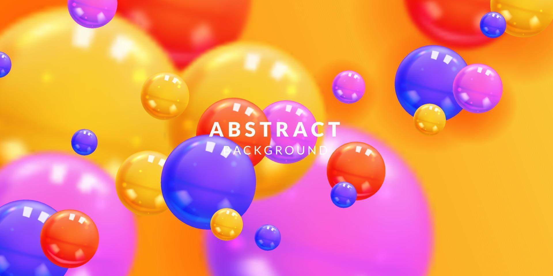 fond abstrait avec boule de sphères créatives colorées réalistes 3d brillant dynamique pour un élément créatif amusant vecteur
