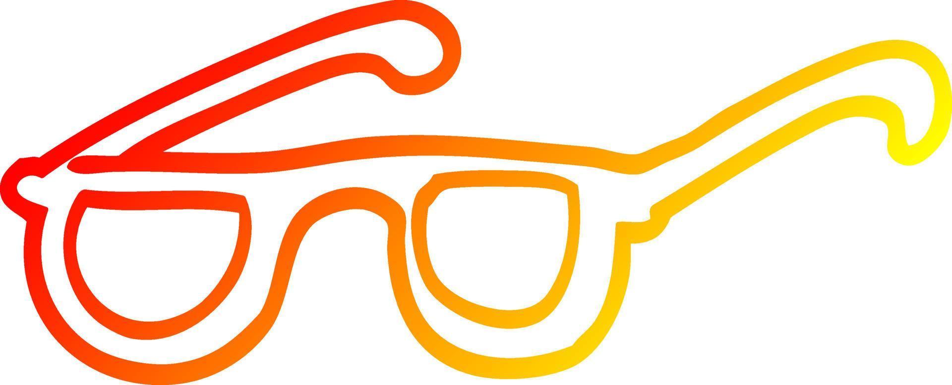lunettes de soleil de dessin animé de dessin de ligne de gradient chaud vecteur