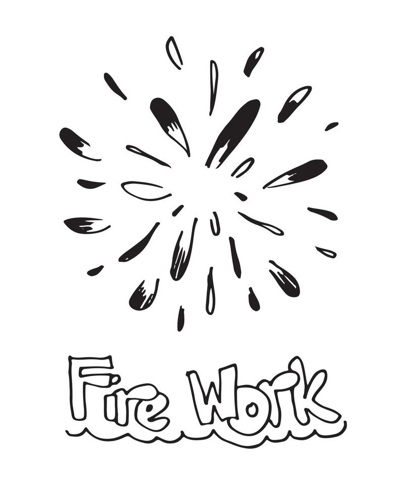 doodle starburst isolé sur fond blanc dessiné à la main à partir de sunburst. éléments de design. illustration vectorielle. vecteur