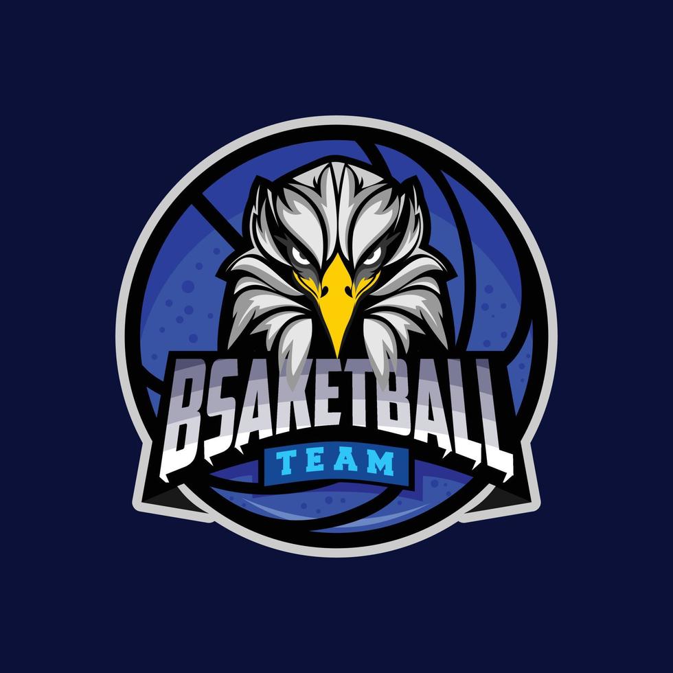 logo de l'équipe de basket-ball tête d'aigle vecteur
