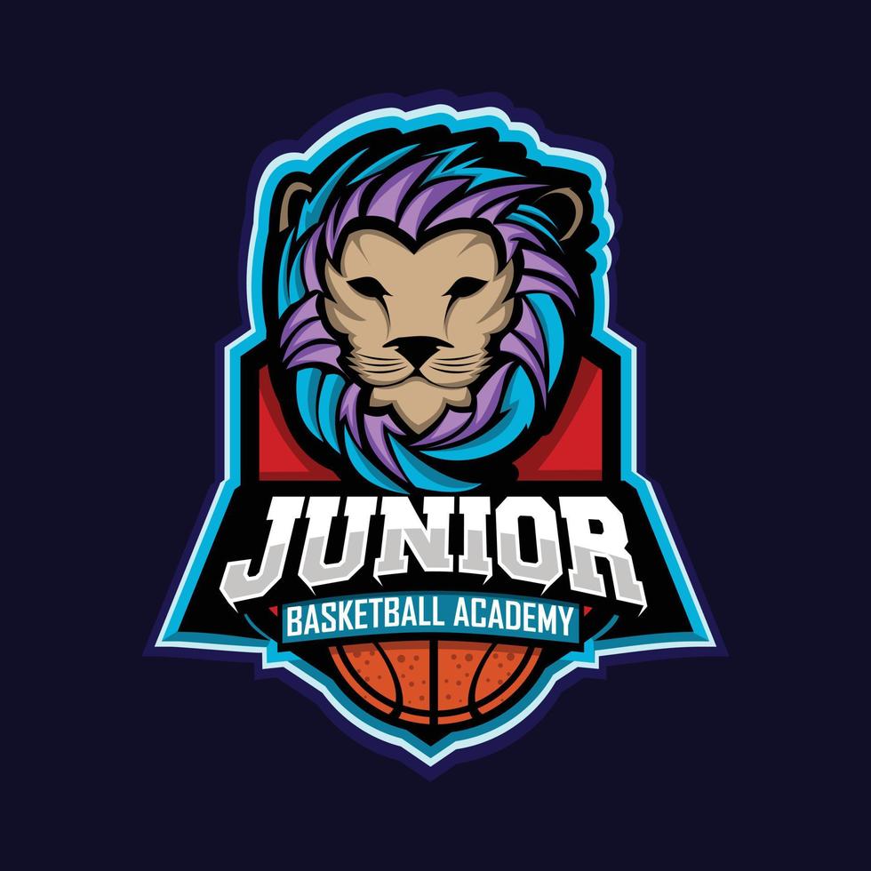 logo de l'équipe de basket-ball lion vecteur