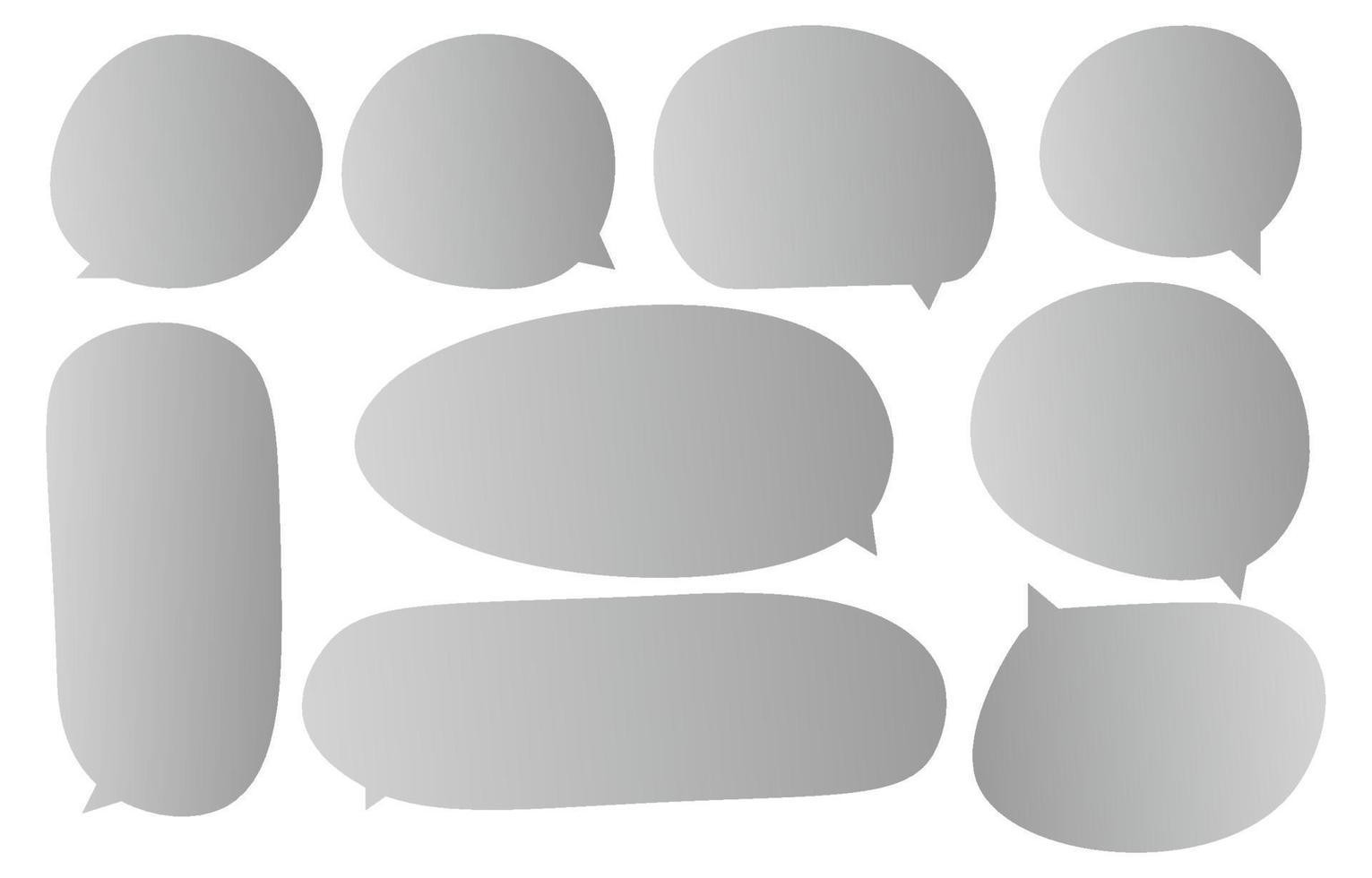 définir des bulles sur fond blanc. boîte de chat ou vecteur de chat carré et message de doodle ou nuage d'icône de communication parlant pour les bandes dessinées et le dialogue de message minimal