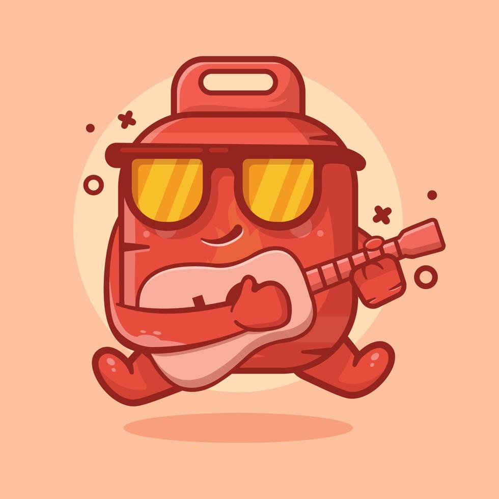 mascotte de personnage de bouteille de gaz cool jouant de la guitare dessin animé isolé dans un style plat vecteur