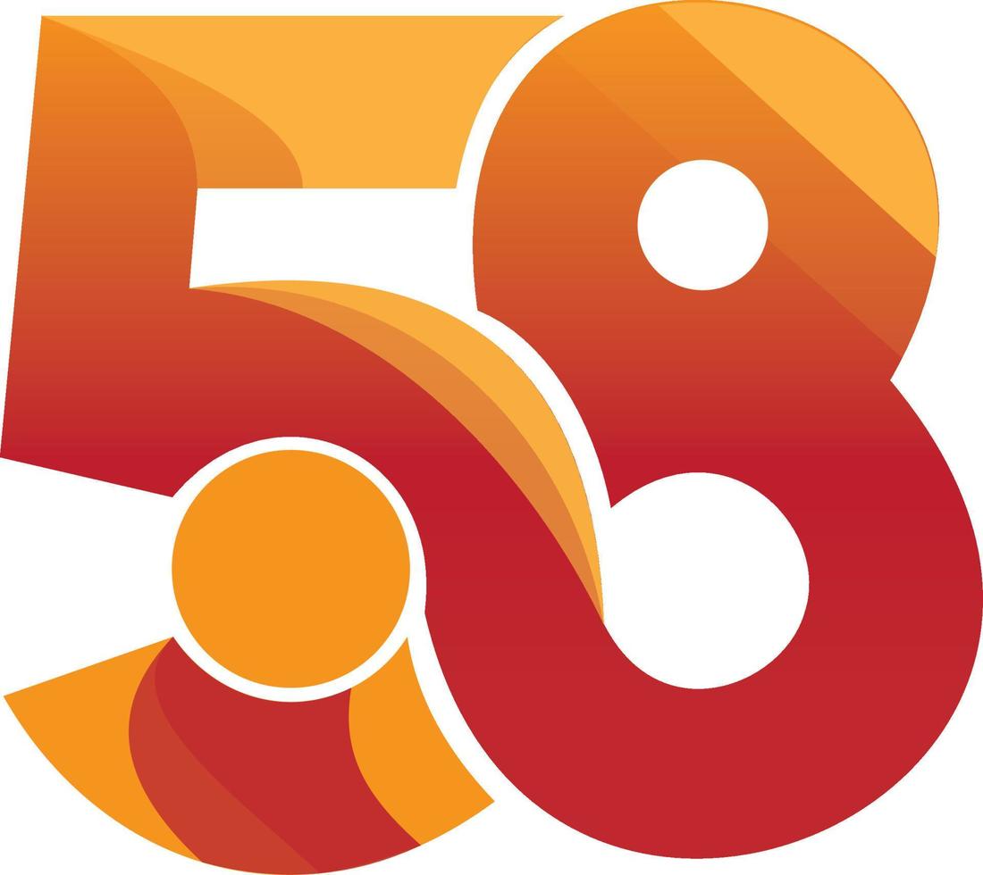 Logo de 58 ans pour l'anniversaire de l'entreprise ou de la communauté vecteur