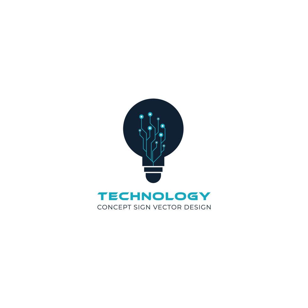 un logo pour l'électronique, la technologie, les affaires liées aux ordinateurs et aux données, la haute technologie et l'innovation. logo sous la forme d'une ampoule. vecteur