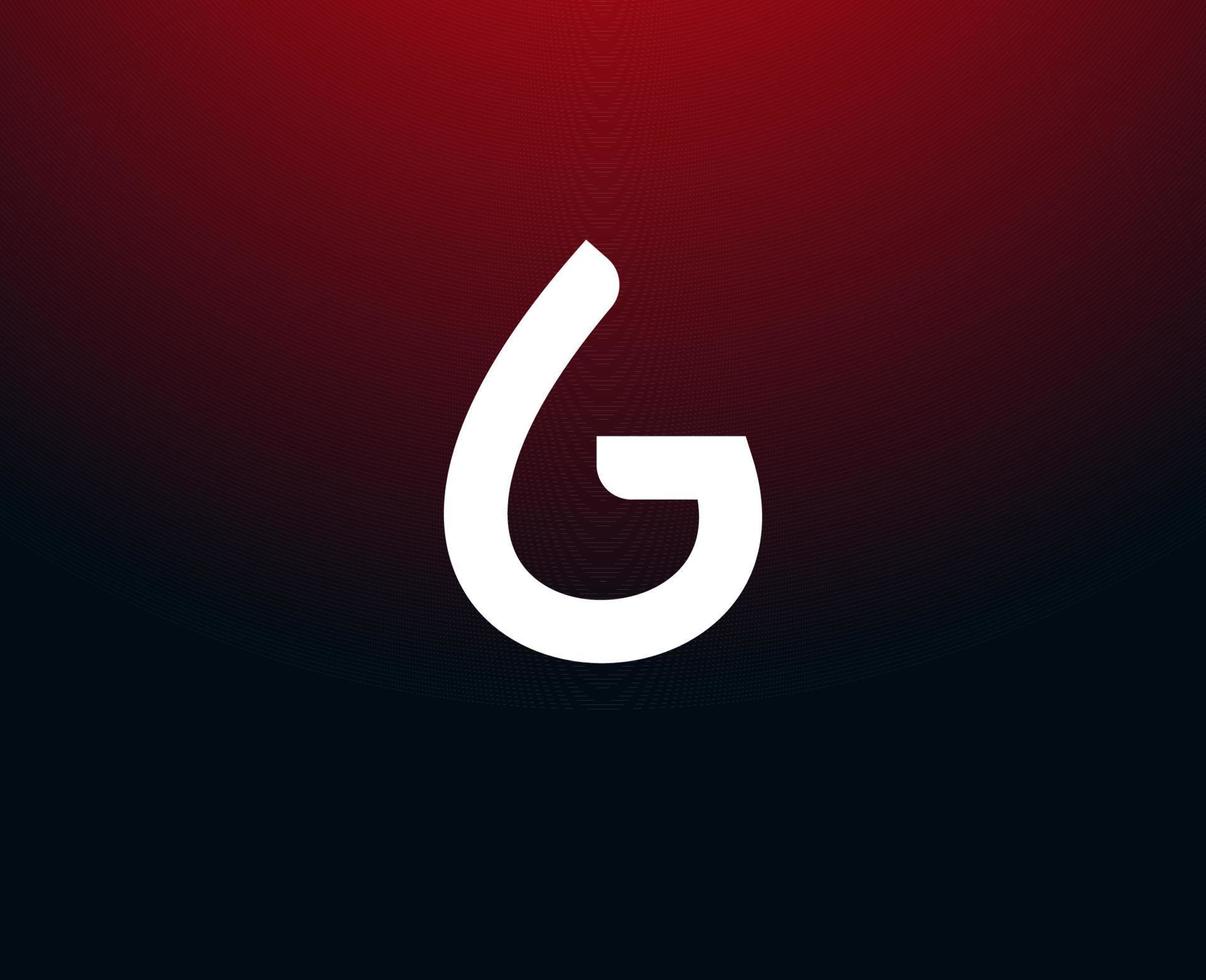 lettre abstraite g pour le logo de gaz, de jus et d'eau, icône de gallon d'essence. monogramme de goutte abstrait, emblème minimaliste. illustration vectorielle vecteur