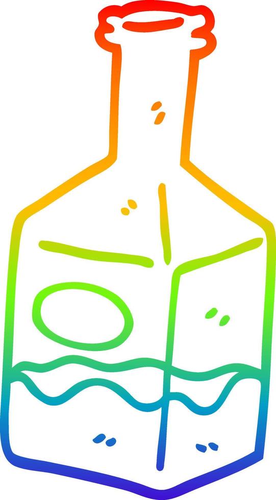ligne de gradient arc-en-ciel dessinant une boisson de dessin animé dans une carafe vecteur