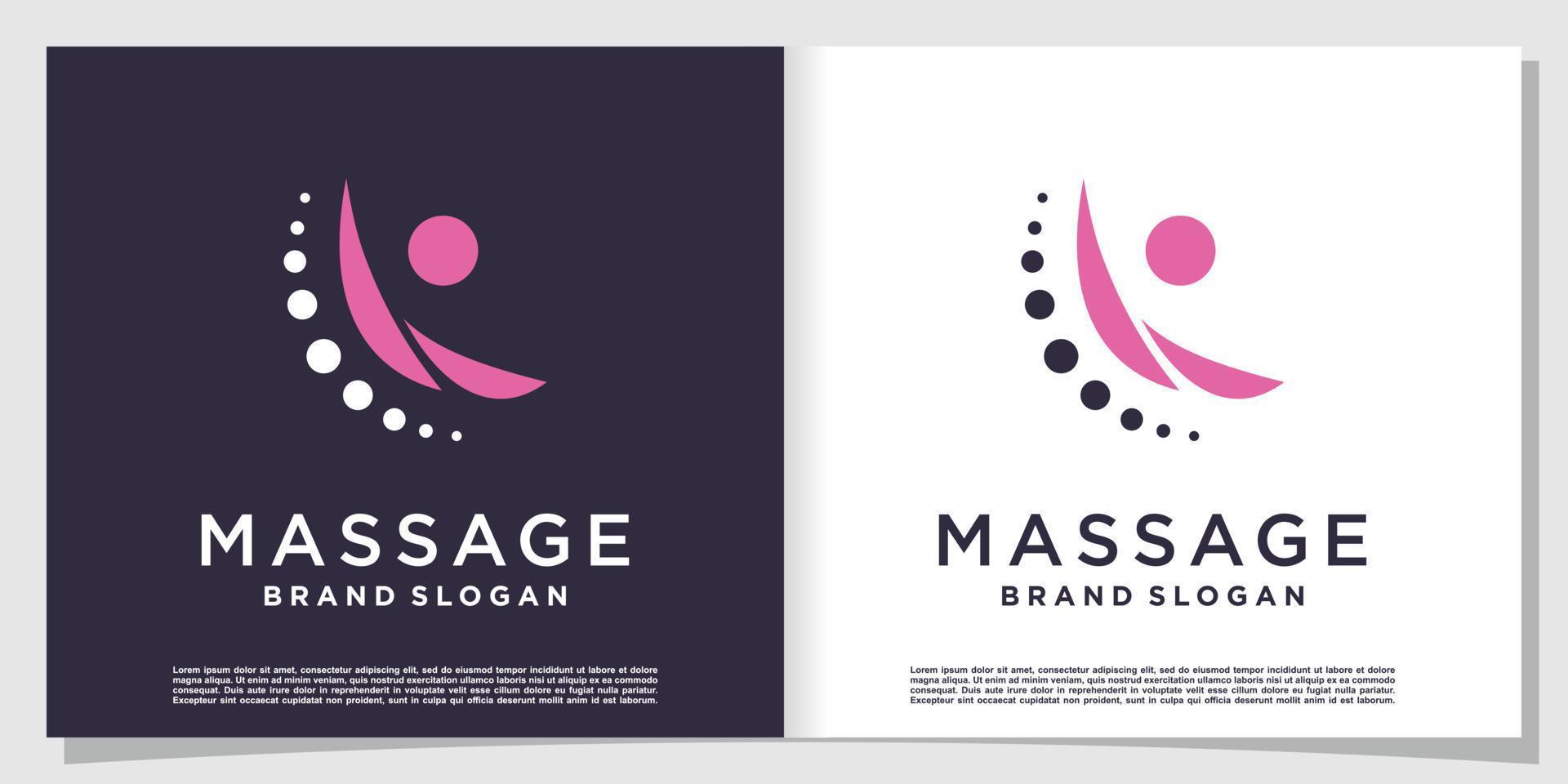 logo de massage avec élément créatif vecteur premium partie 3
