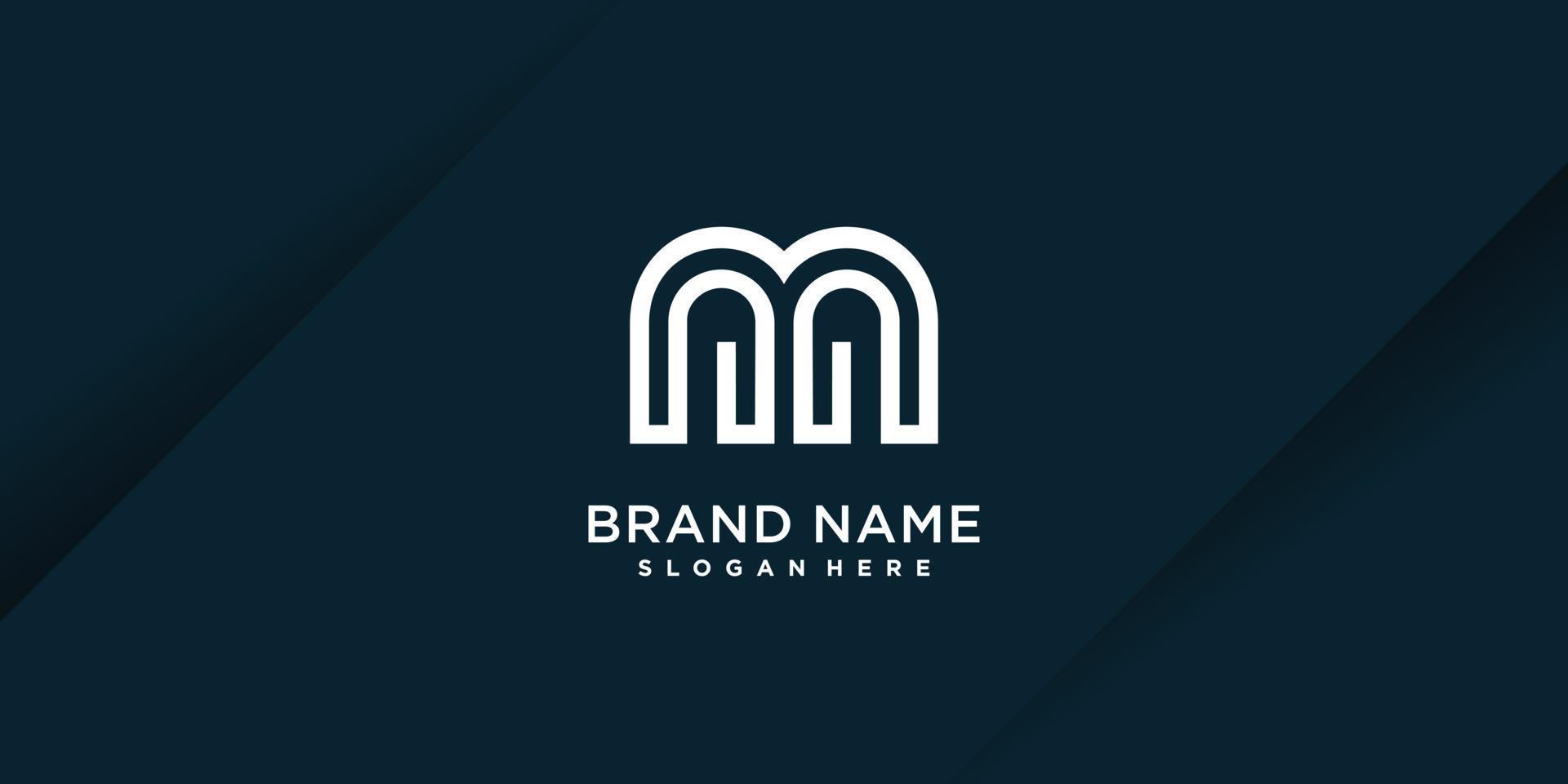 lettre m logo avec élément créatif concept vecteur premium partie 3