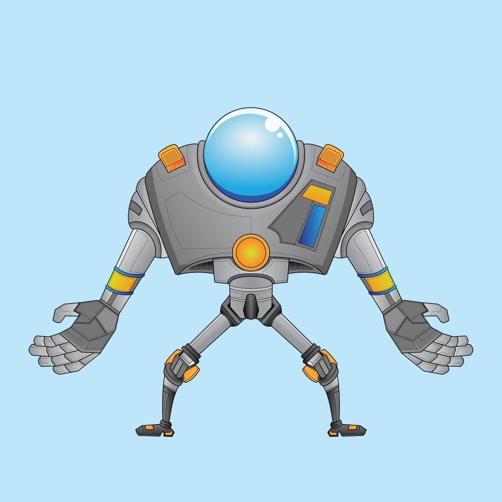 technologie de personnage robot guerrier cyborg en arrière-plan, parfait pour la mascotte, la conception de t-shirts, l'autocollant, l'affiche, la marchandise et le logo e-sport vecteur