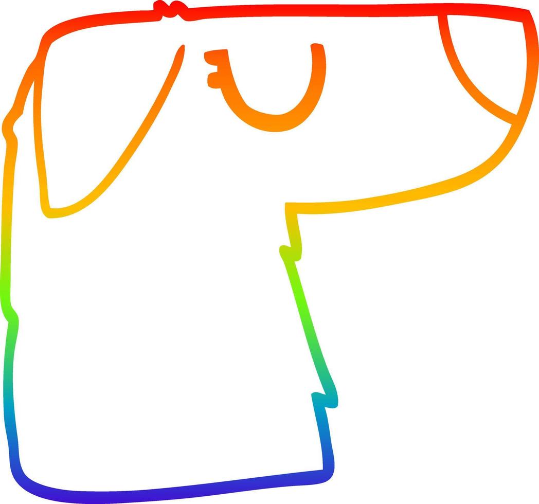 arc en ciel gradient ligne dessin dessin animé chien visage vecteur