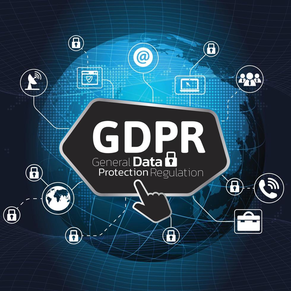 concept de fond gdpr règlement général sur la protection des données. vecteur