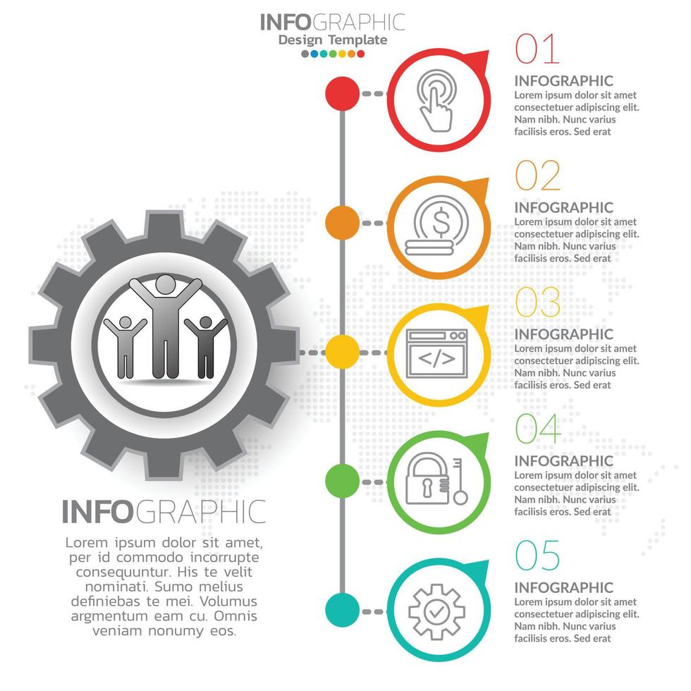 infographie pour le concept d'entreprise avec des icônes et 6 options ou étapes. vecteur