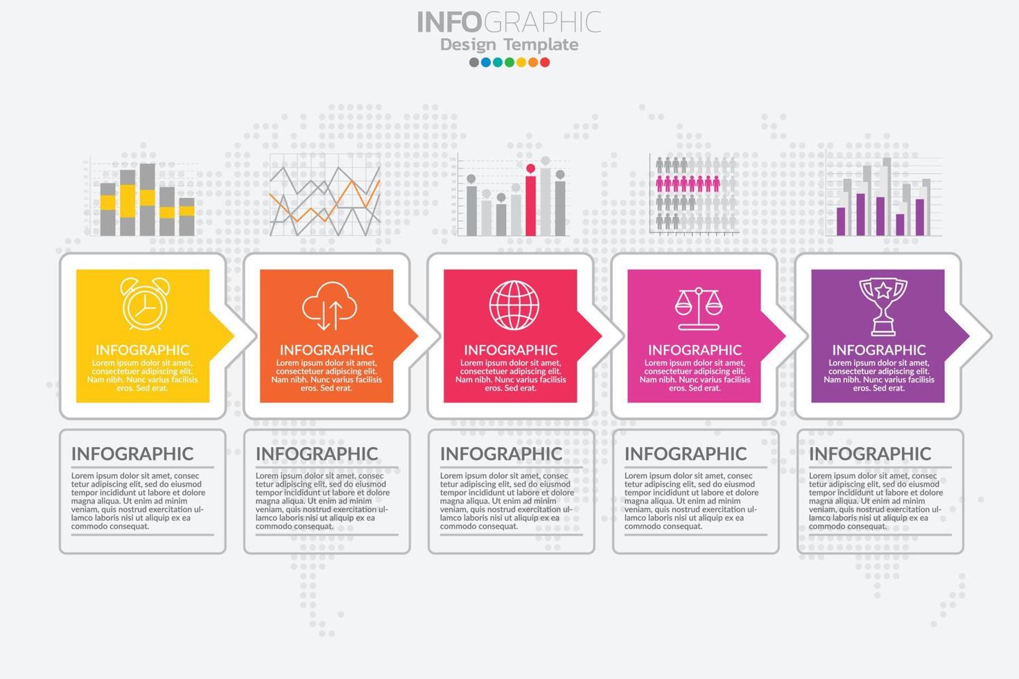 concept d'entreprise infographique avec 5 options ou étapes. vecteur