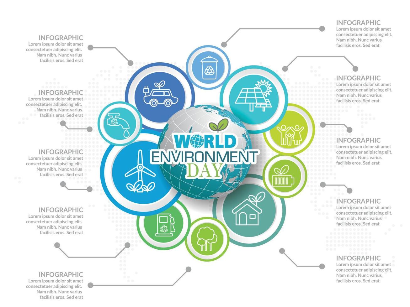 journée mondiale de l'environnement avec modèle d'infographie d'entreprise. vecteur