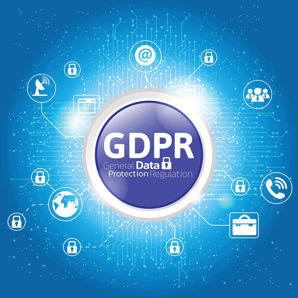 concept de fond gdpr règlement général sur la protection des données. vecteur