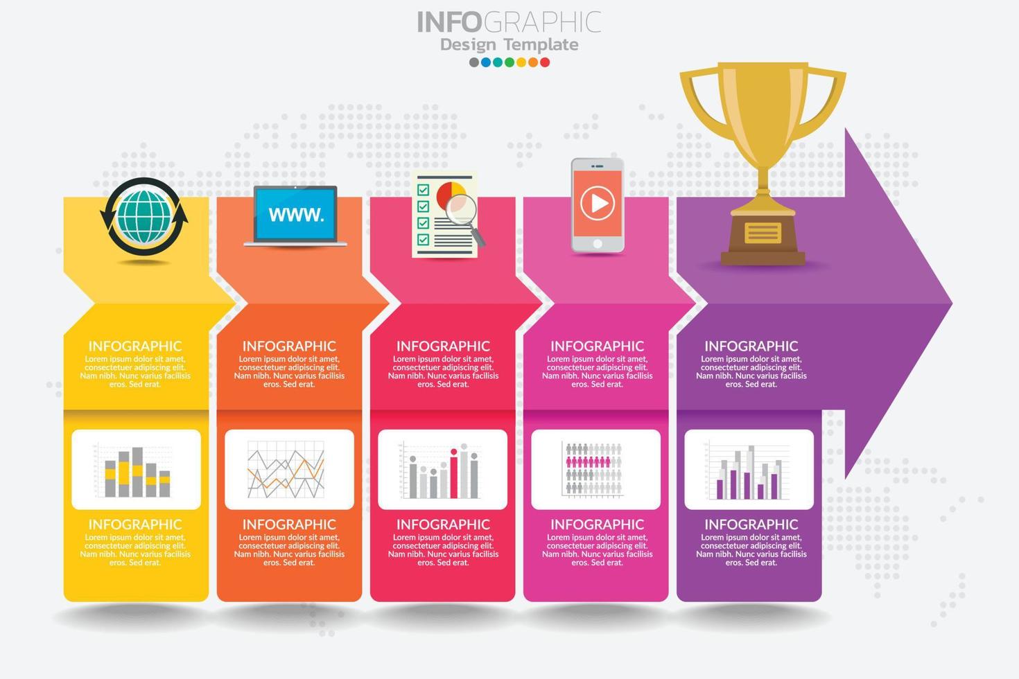 concept d'entreprise infographique avec 5 options ou étapes. vecteur