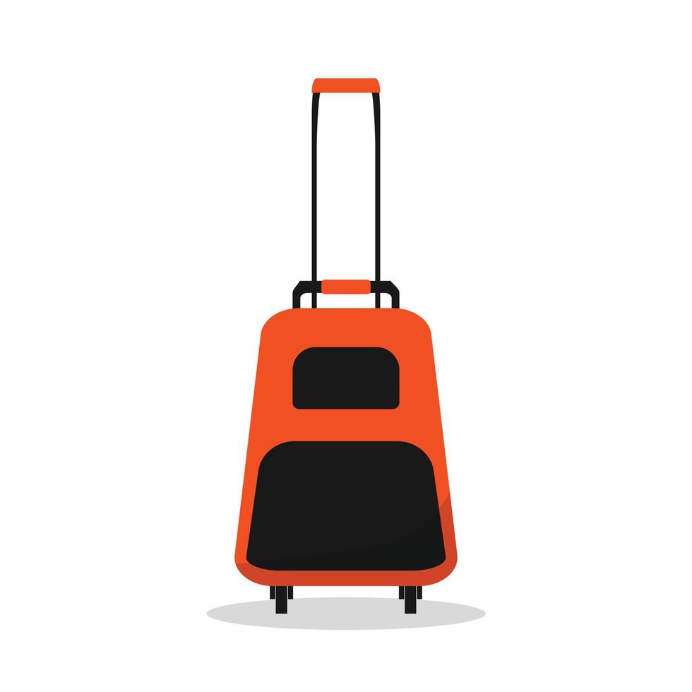 valise à bagages de dessin animé sur roues. isoler sur un fond blanc. illustration vectorielle vecteur