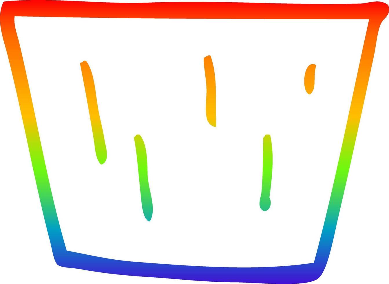 arc en ciel gradient ligne dessin dessin animé muffin pot vecteur