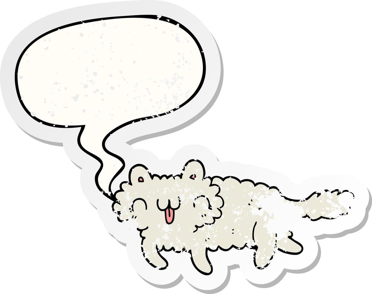 chat de dessin animé et autocollant en détresse bulle vecteur
