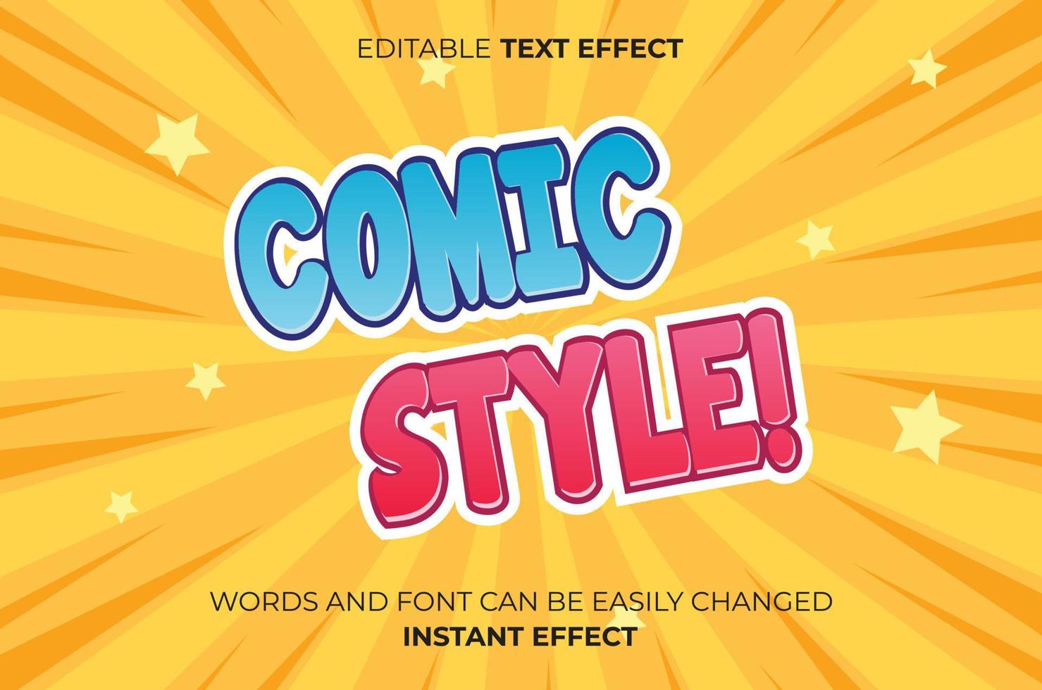 modèle d'effet de texte de style bande dessinée vecteur