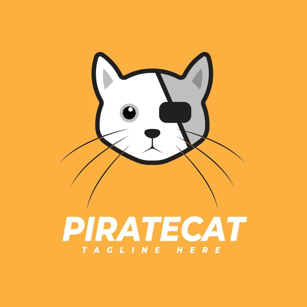 logo chat pirate vecteur