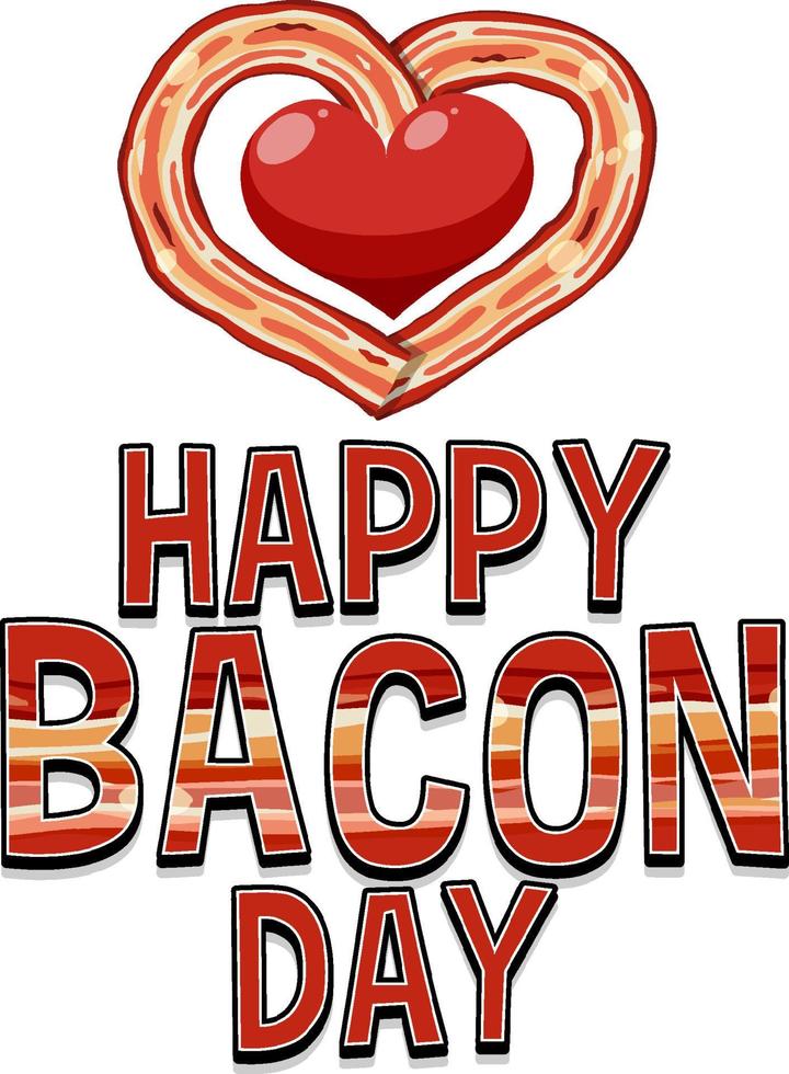 bannière du logo de la journée internationale du bacon vecteur