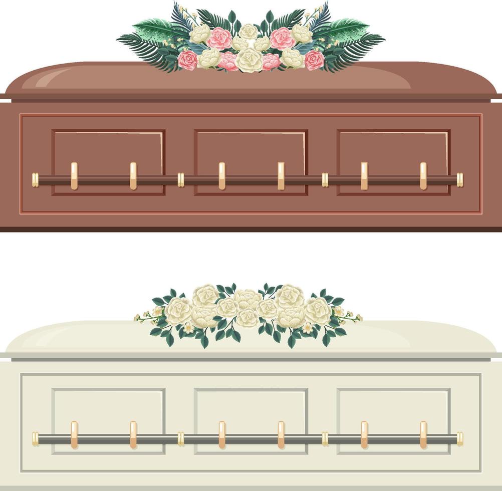 ensemble de différents cercueils vecteur