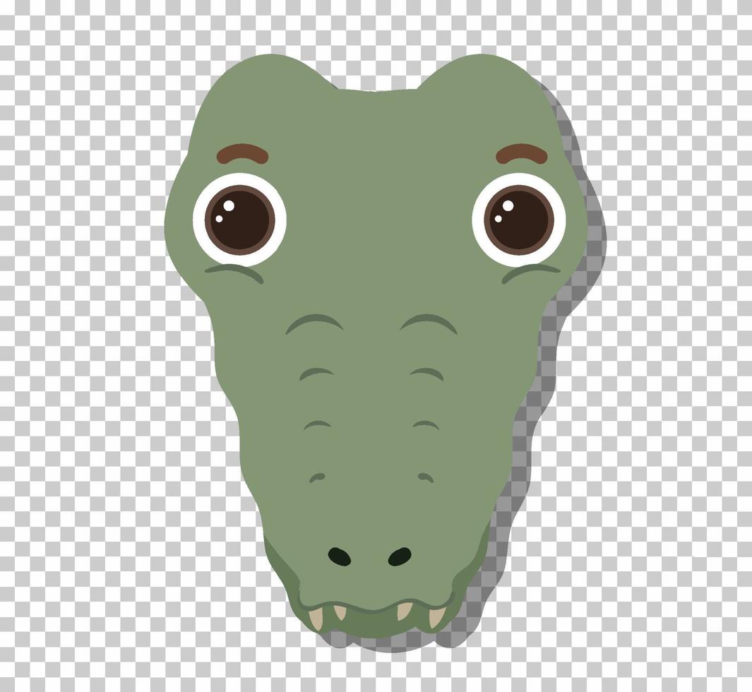 jolie tête de crocodile en style cartoon plat vecteur