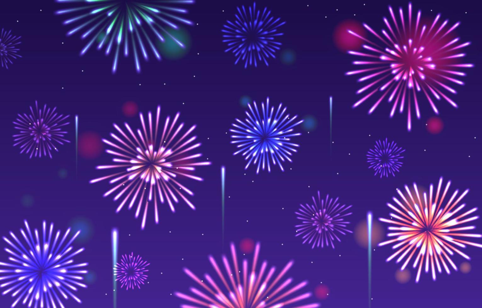 modèle de fond de feux d'artifice vecteur