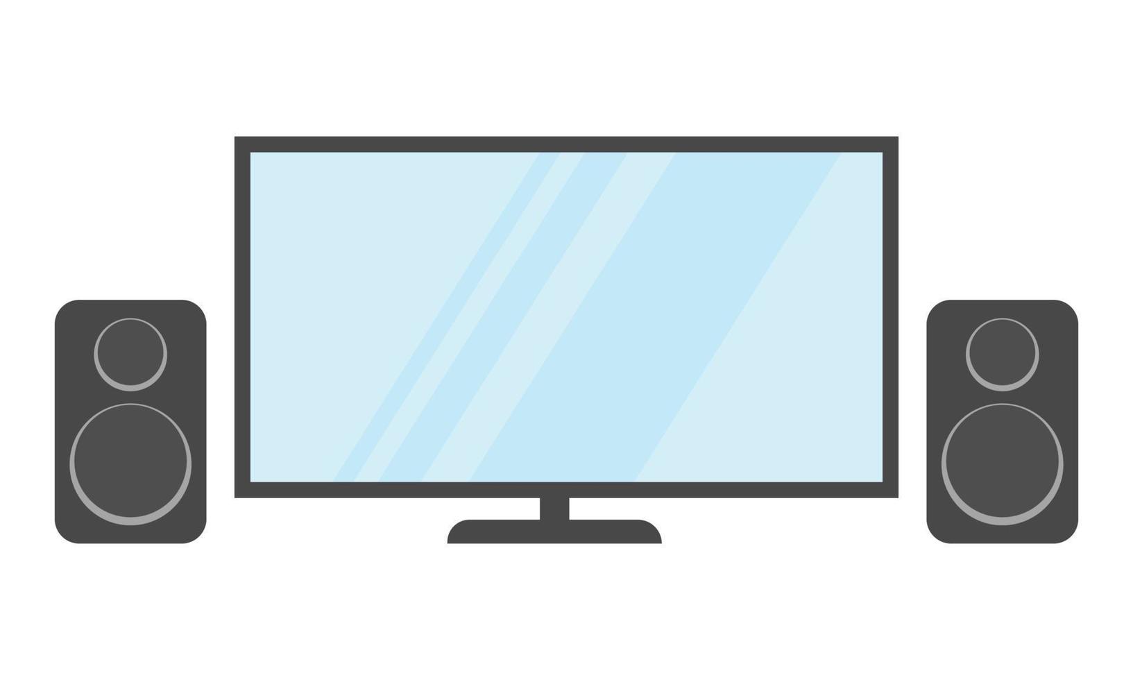 télévision à écran plat et vecteur d'icônes d'ordinateur pour la conception de clipart intérieur de salon à la maison