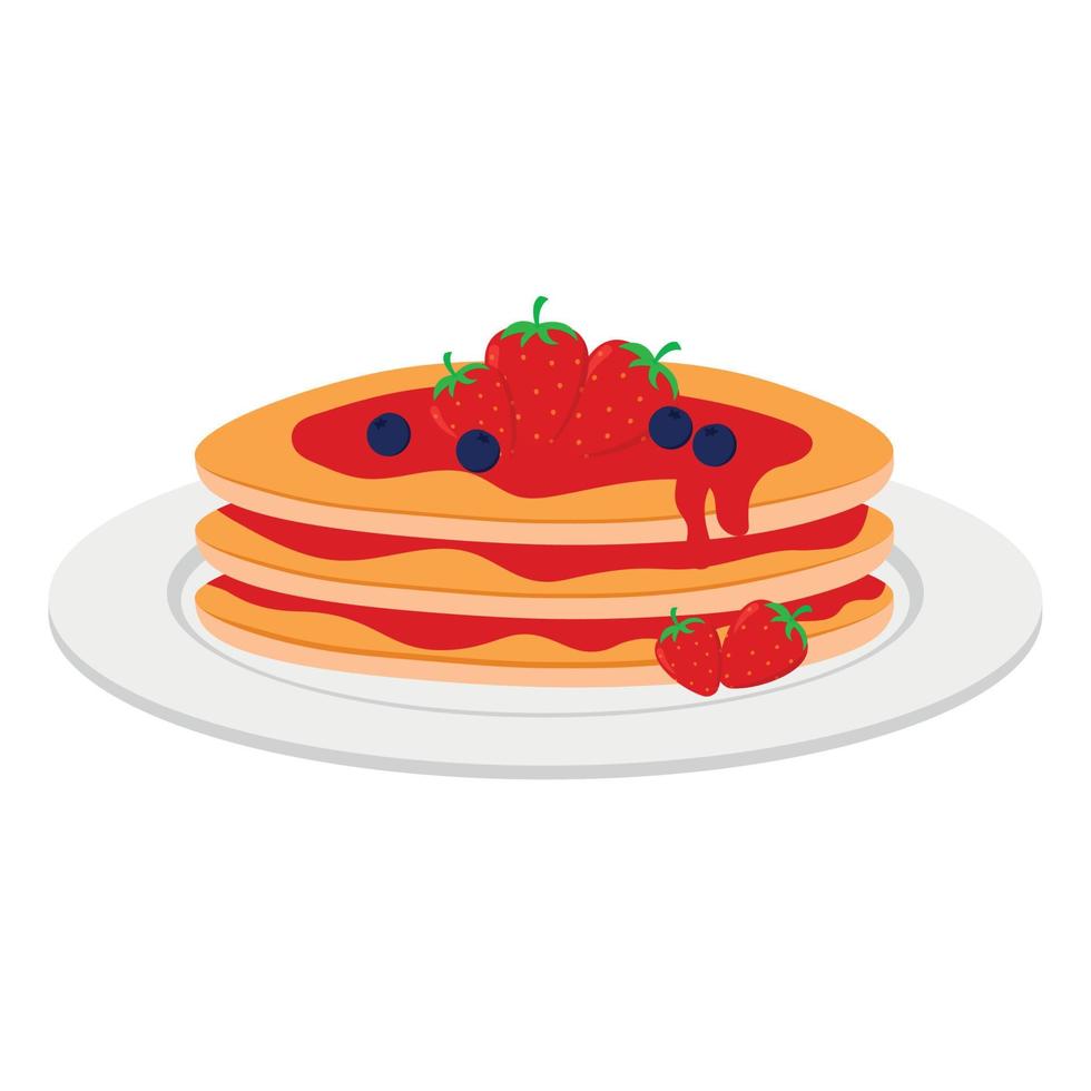 mardi gras avec crêpe aux fraises clipart conception de vecteur graphique en illustration d'icône de dessin animé mignon plat