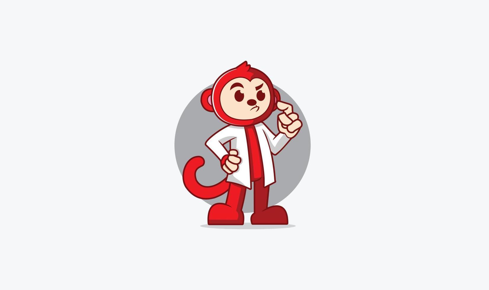 conception de mascotte de singe rouge vecteur