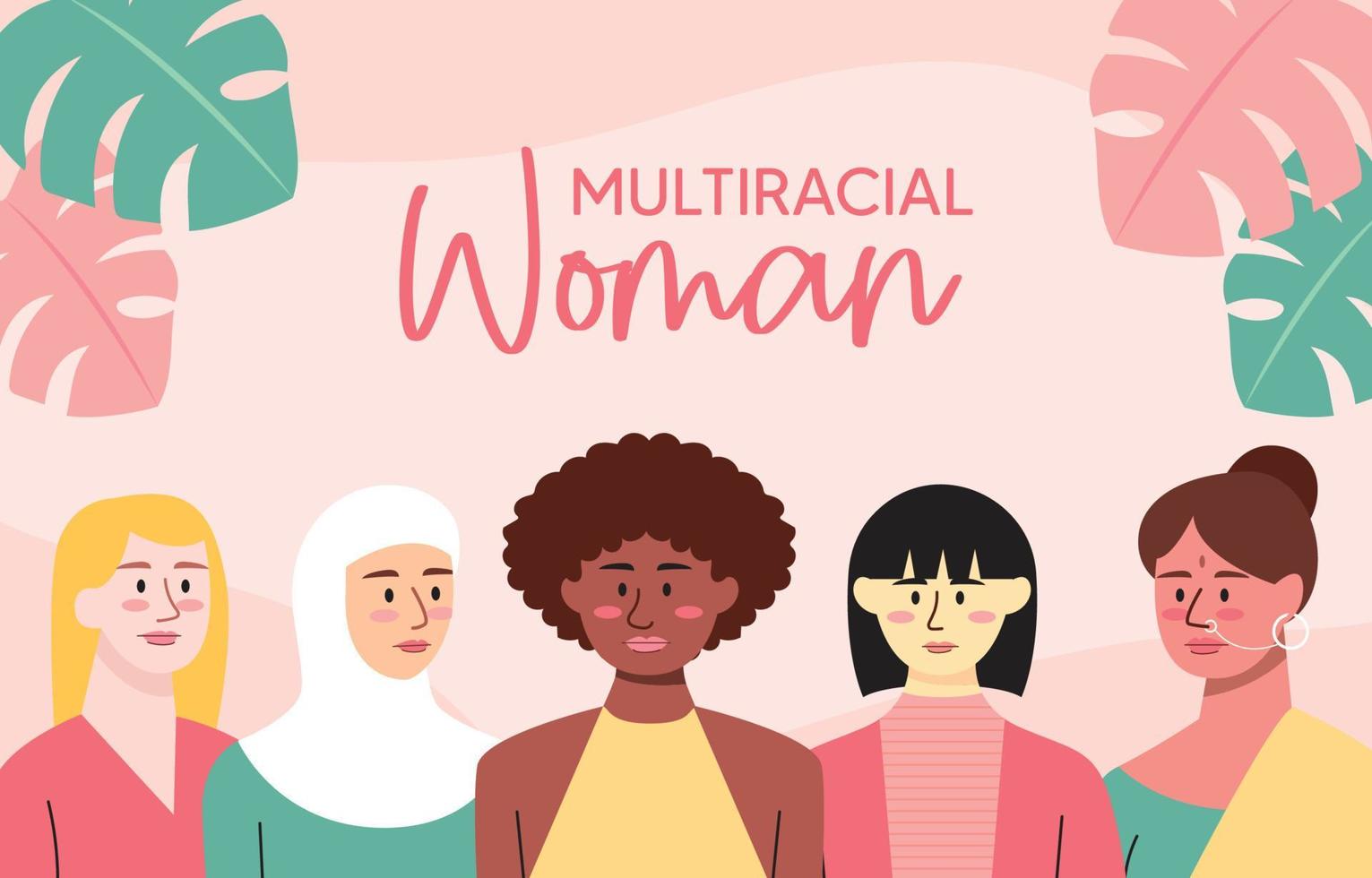 unité de la femme multiraciale vecteur