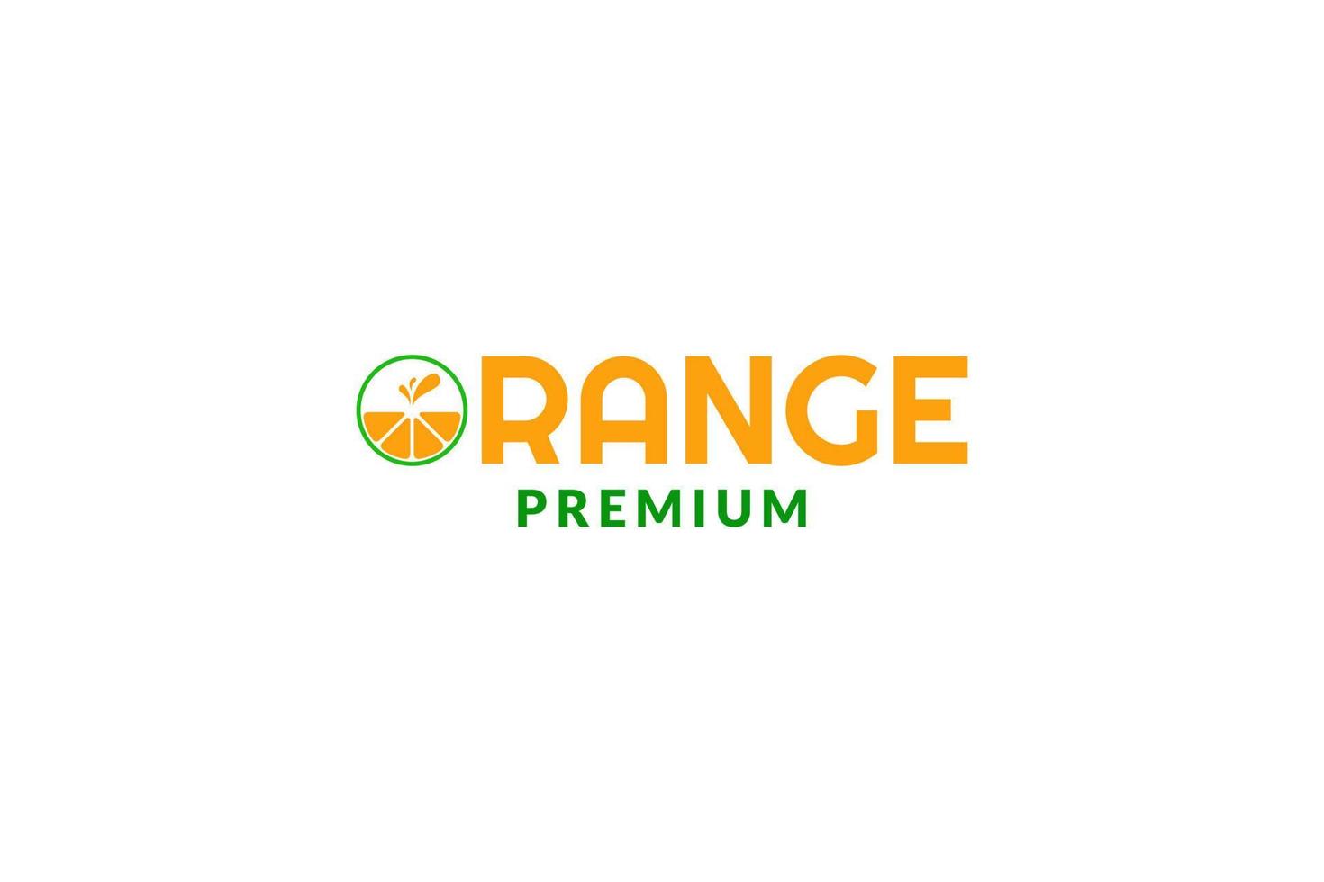 idée d'illustration de conception de logo de fruits orange plat vecteur