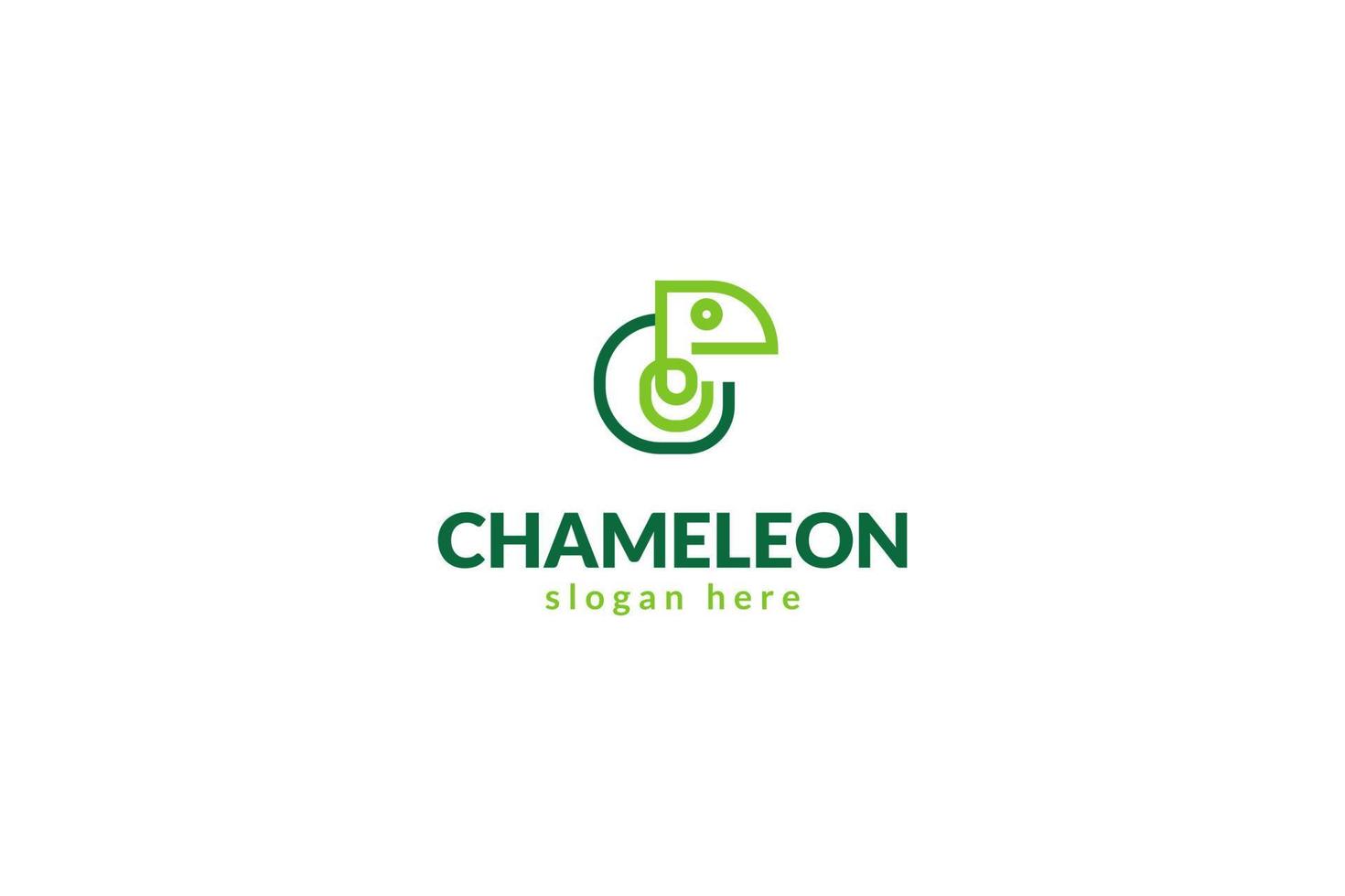 modèle de conception de logo caméléon plat vecteur