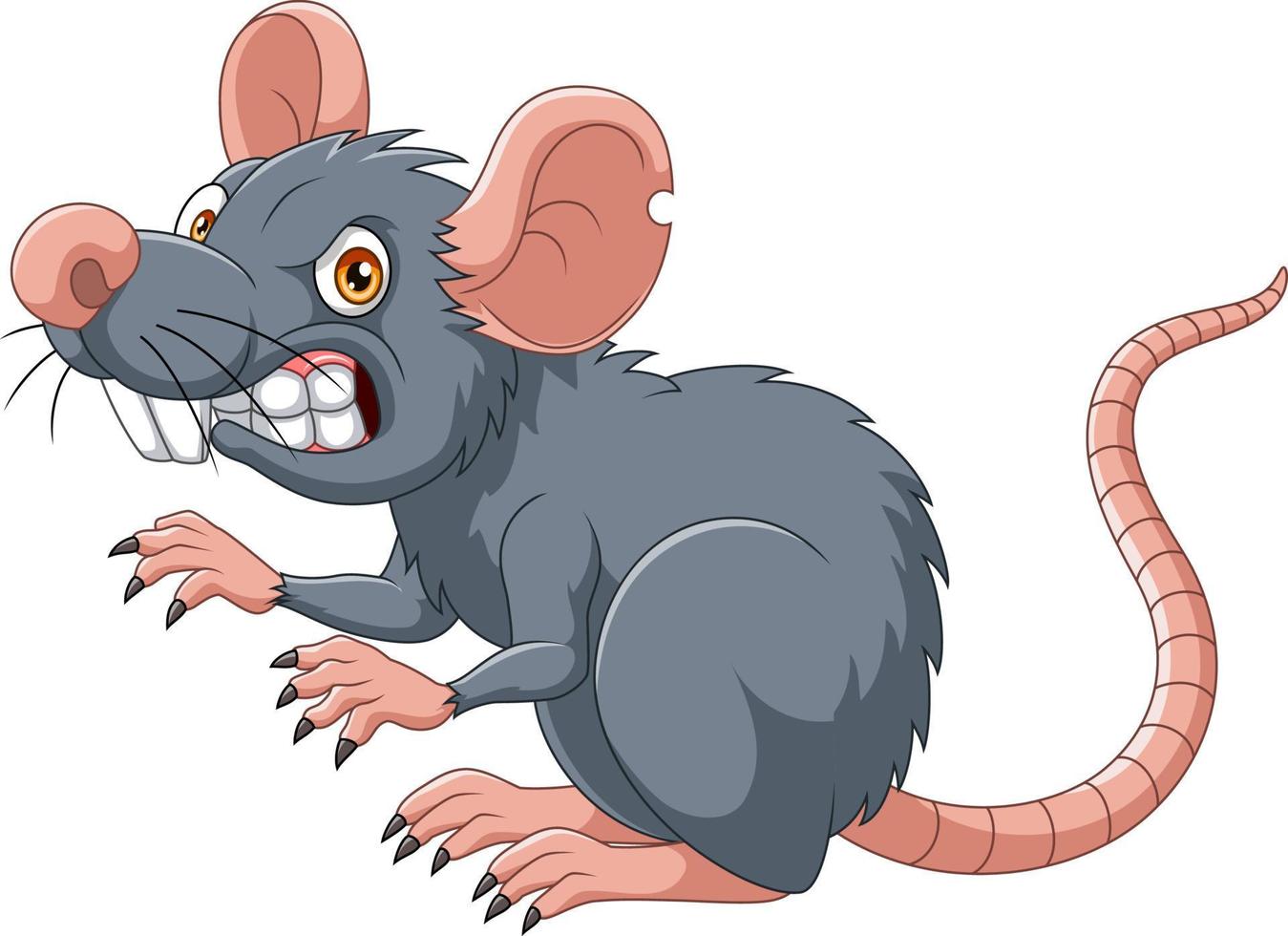 rat de dessin animé avec une expression de colère vecteur