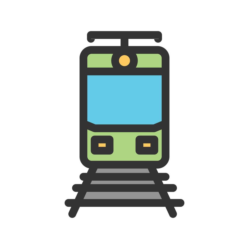 icône de ligne remplie de voies ferrées vecteur