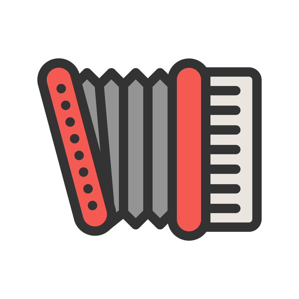 icône de ligne remplie d'accordéon vecteur