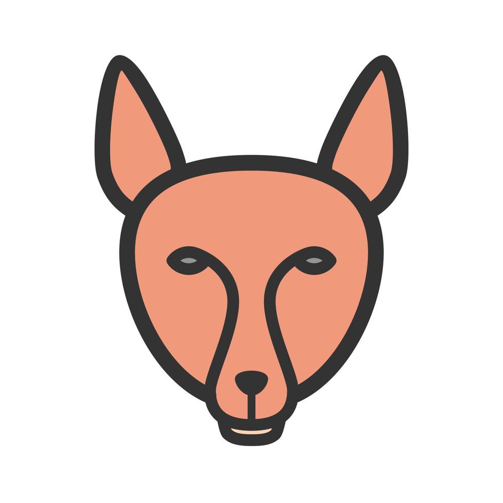 icône de ligne remplie de visage de renard vecteur