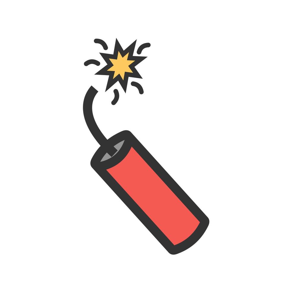 icône de ligne remplie de dynamite unique vecteur