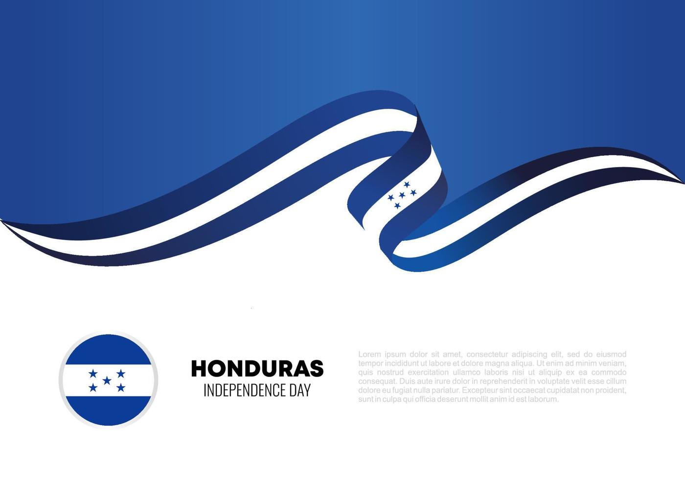 affiche de bannière de fond de la fête de l'indépendance du honduras pour la célébration nationale le 15 septembre. vecteur