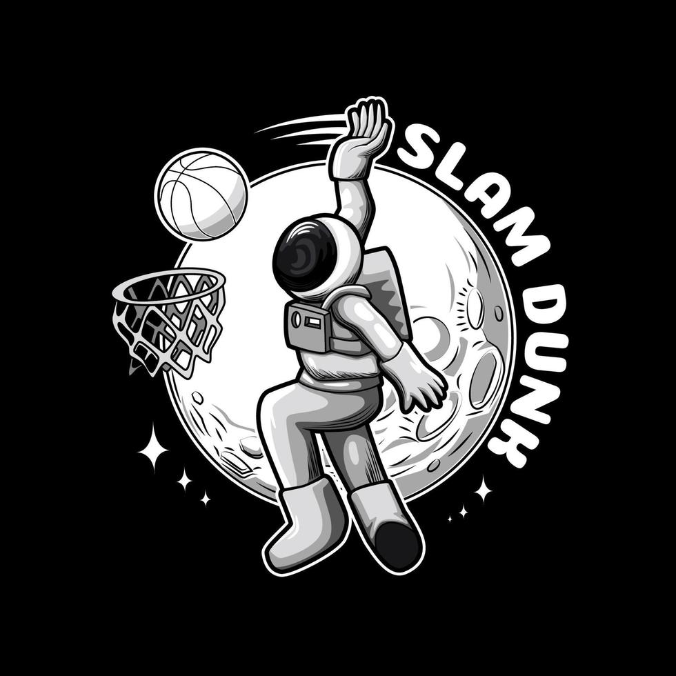 conception d'astronot pour la conception d'illustration vectorielle de t-shirt vecteur