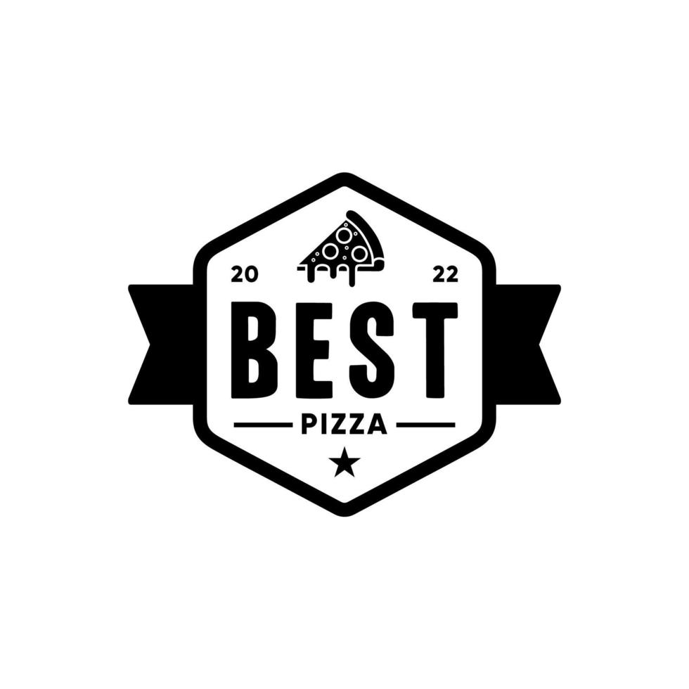 création de logo vectoriel simple étiquette de pizza rétro