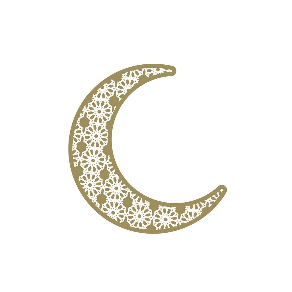 croissant de lune avec motif vectoriel islamique