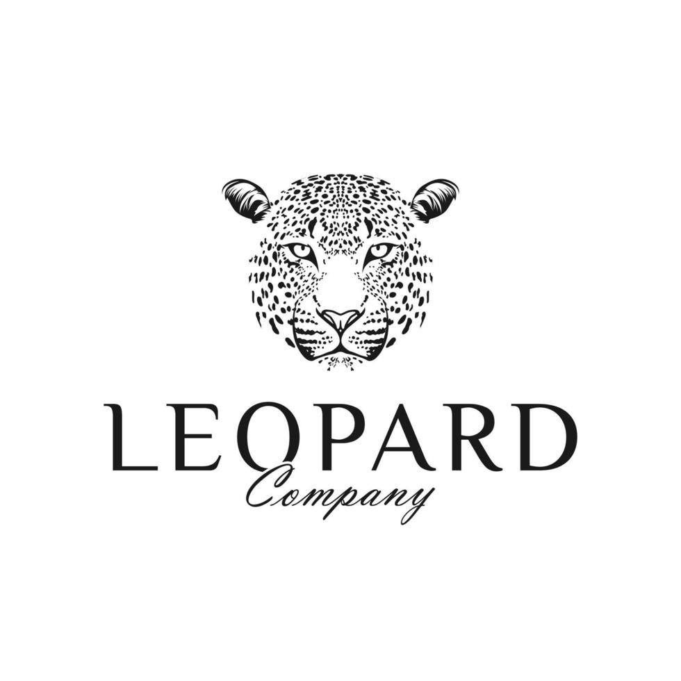 inspiration de conception de logo de visage de guépard léopard vecteur