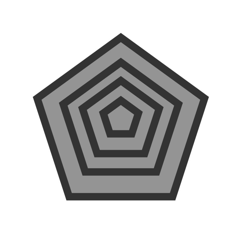 icône de ligne remplie de pentagone vecteur