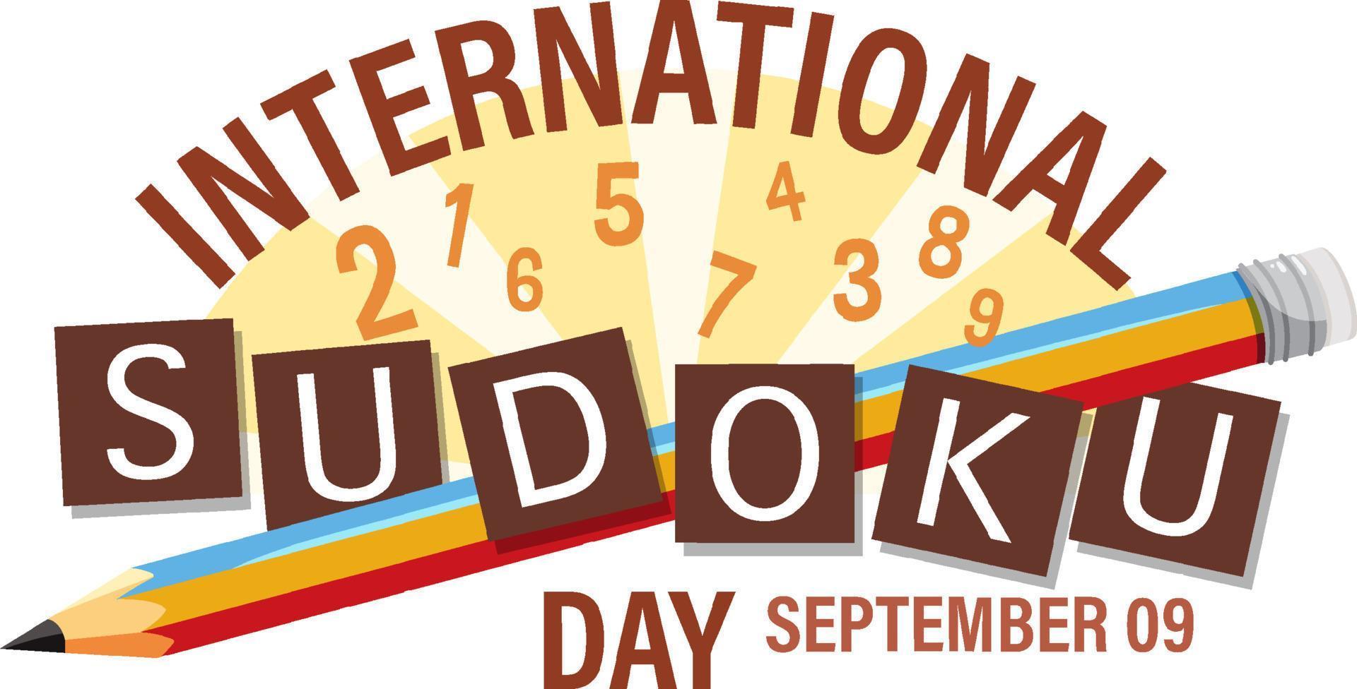 conception de bannière de la journée internationale du sudoku vecteur